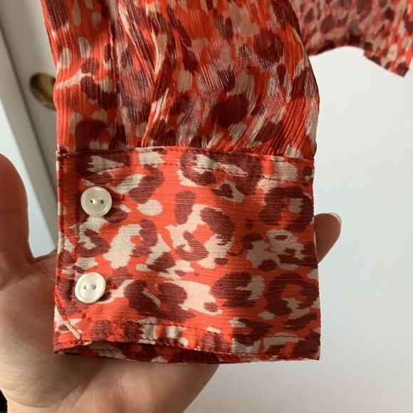 Lucky Brand Silk Animal Print Blouse M - Picture 5 of 7
